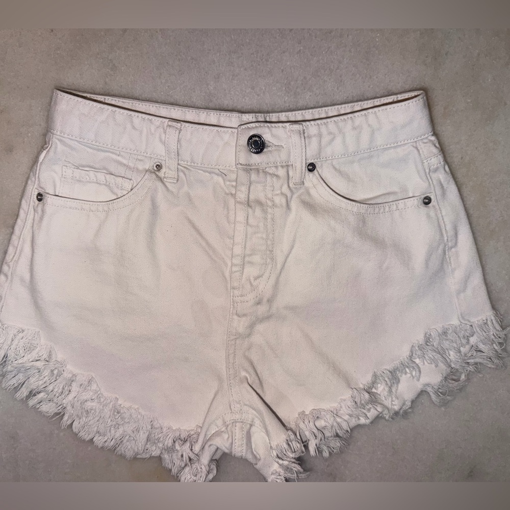 wild fable White Frayed Hem Denim Shorts